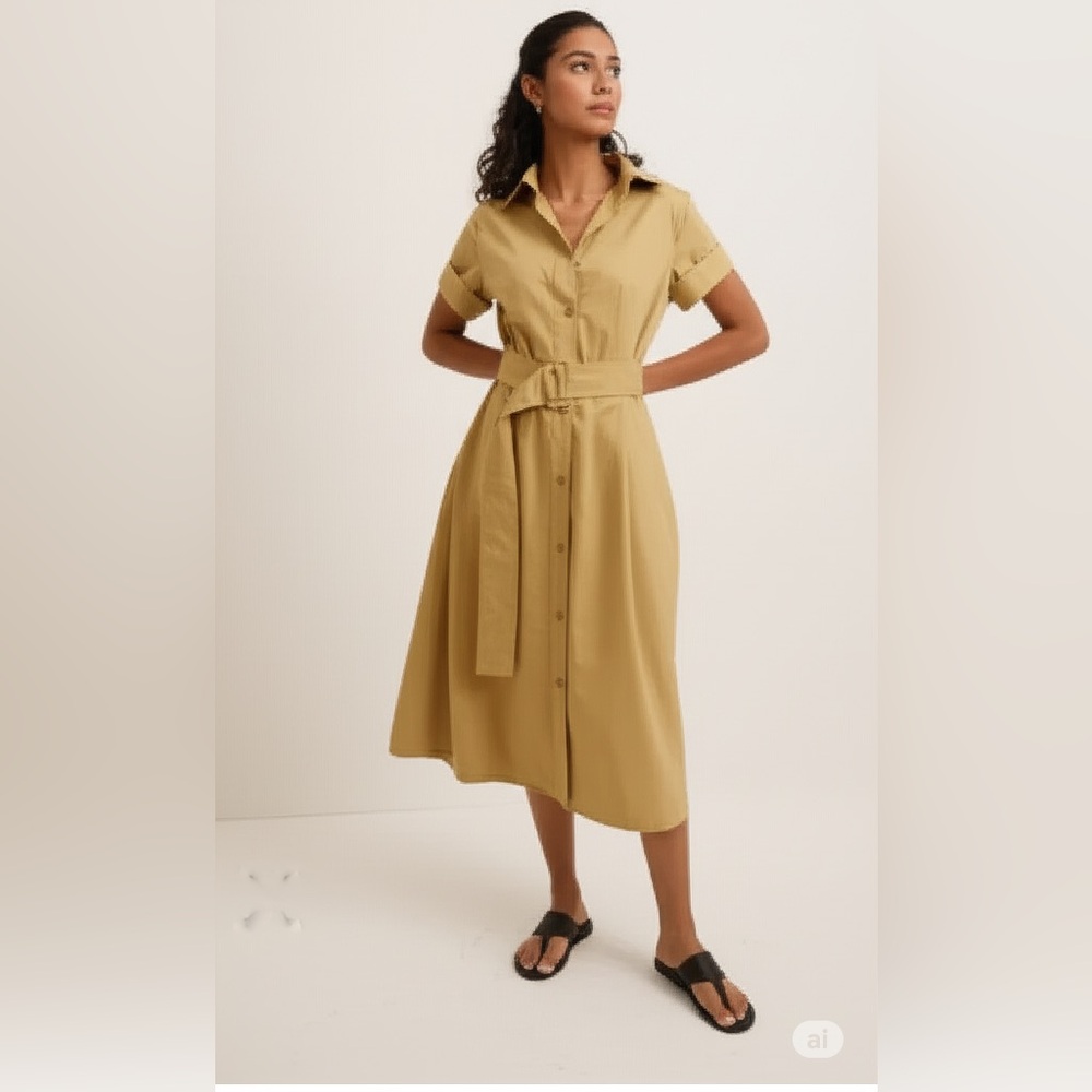 Poplin Midi Shift Shirtdress size XS